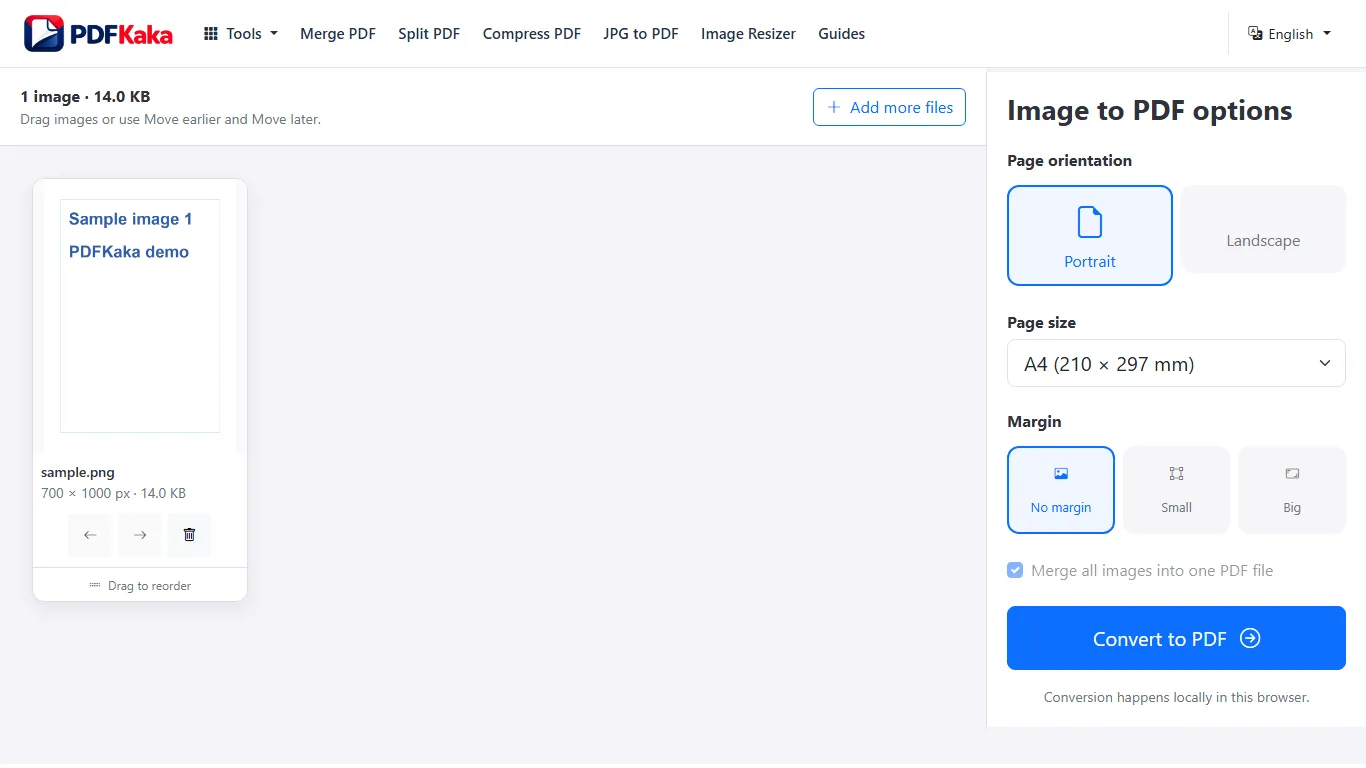 Capture the Scan to PDF workspace at 1366×768 with synthetic sample content and the controls used by this workflow visible.